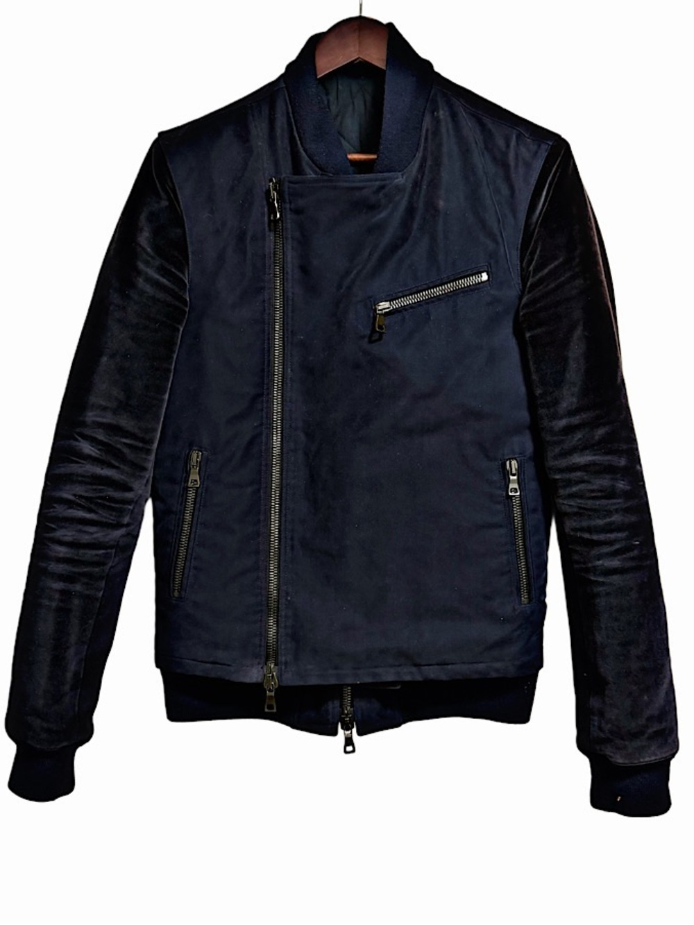 Authentic Balmain Navy Double Zip Jacket
